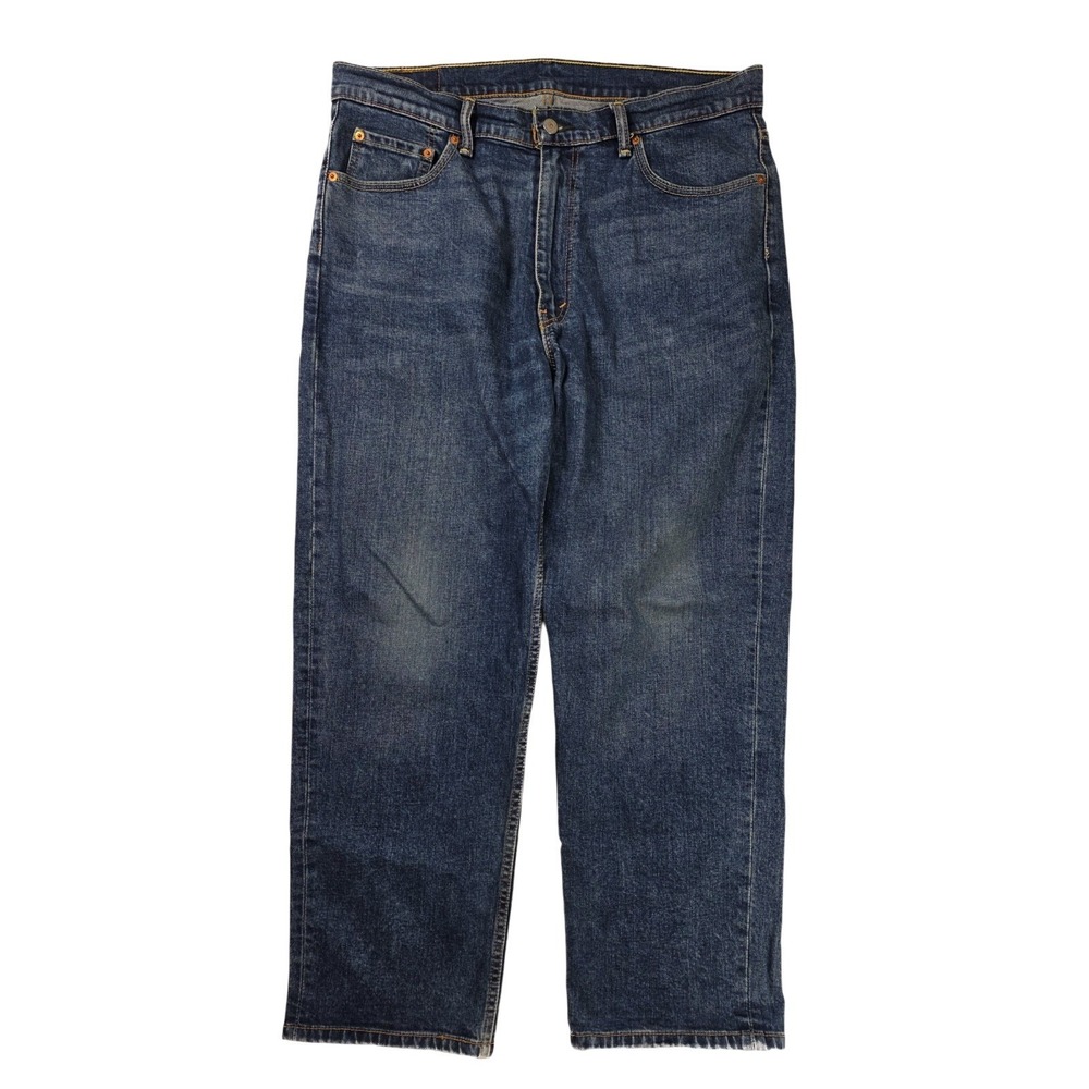 Levi's 550 Relaxed Straight Fit Dark Blue Wash Denim Jeans Men's Size 36x29